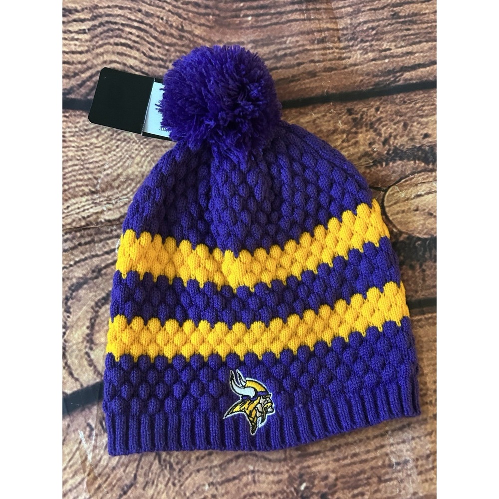 Minnesota Vikings Women's Beanie Knit with Pom-NFL-Purple/Gold
